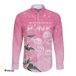 Personalised Pink Boronia of Hope Long Sleeve Button Shirt Australias Fight Against Breast Cancer LT9