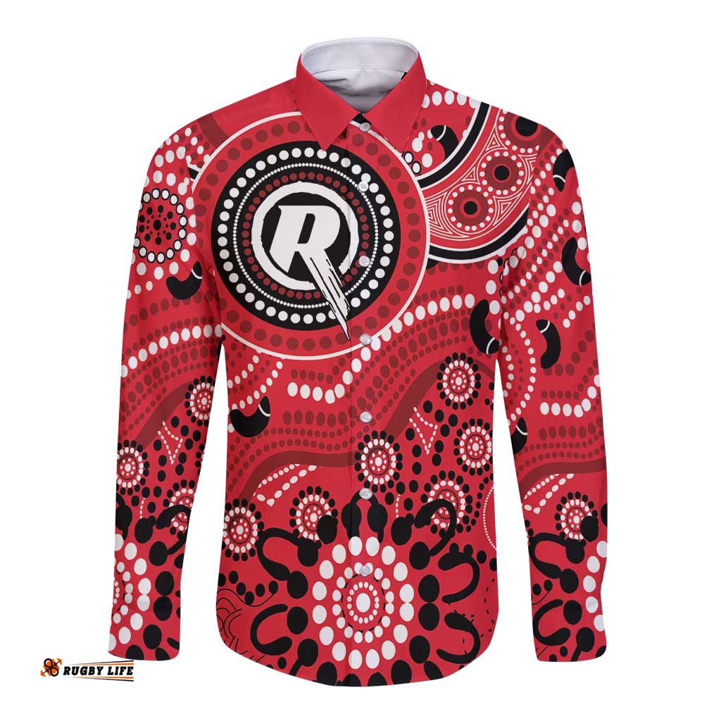 Renegades Cricket Custom Long Sleeve Button Shirt Australian Aboriginal LT9
