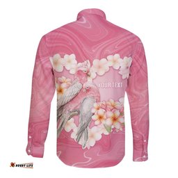 Personalised Pink Galah Australia Valentine's Day Long Sleeve Button Shirt I Love You With All My Heart LT14