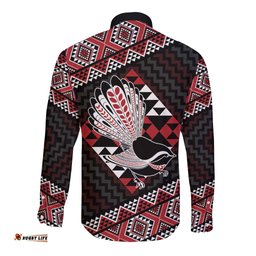 Taniko Aotearoa Long Sleeve Button Shirt Poutama Mix Piwakawaka LT7