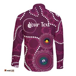 Sea Eagles NAIDOC Week 2026 Personalised Long Sleeve Button Shirt 50 Years of Deadly Aboriginal Art LT14