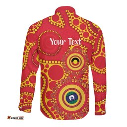 Suns NAIDOC Week 2026 Personalised Long Sleeve Button Shirt 50 Years of Deadly Aboriginal Art LT14