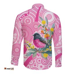 Pink Robin Aboriginal Inspired Long Sleeve Button Shirt LT9