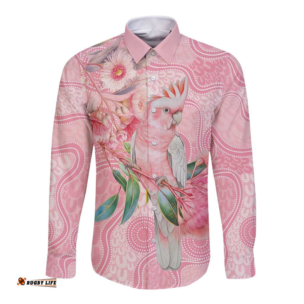 Personalized Pink Galah Fight for Hope and Healing Long Sleeve Button Shirt Australias Breast Cancer Awareness LT9