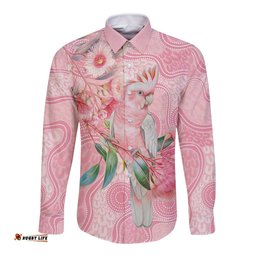 Personalized Pink Galah Fight for Hope and Healing Long Sleeve Button Shirt Australias Breast Cancer Awareness LT9