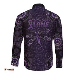 Purple Dragonfly Aboriginal of Hope Long Sleeve Button Shirt Australian Epilepsy Awareness LT9