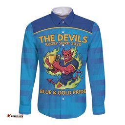 Pride of Norths Rugby Spirit Custom Long Sleeve Button Shirt Queensland Grand Final Edition 2025 LT9