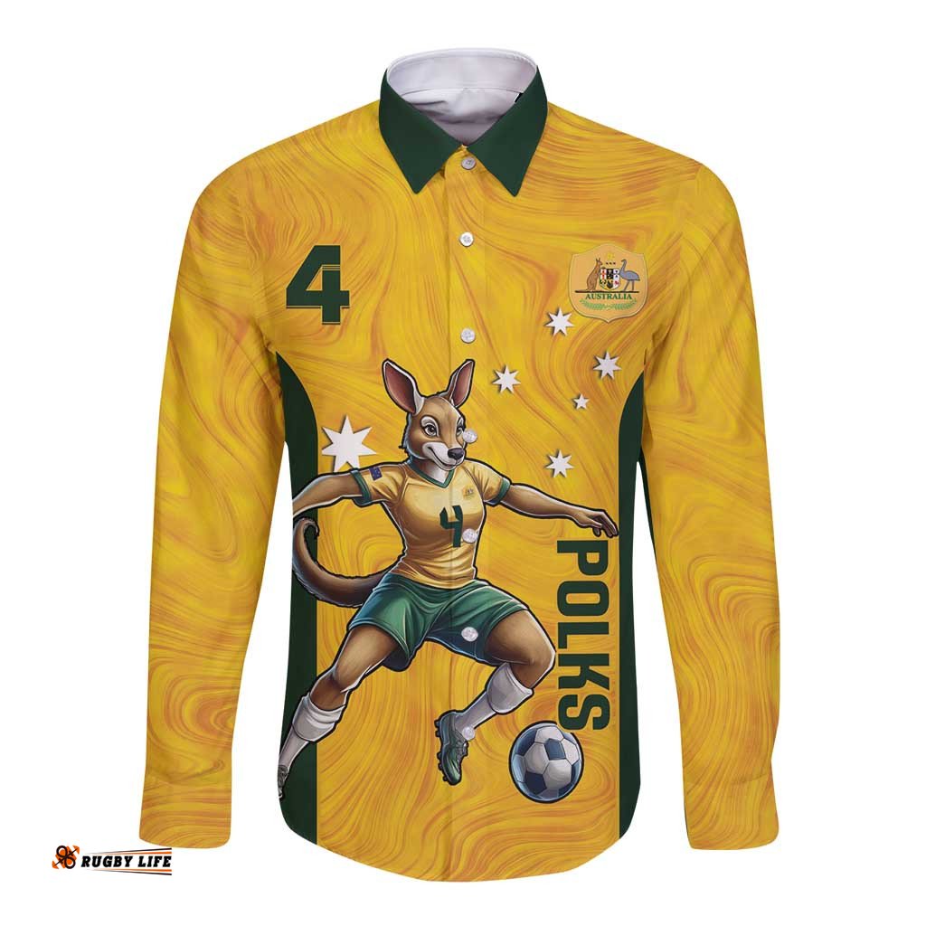 Polkinghorne Australia Matildas Long Sleeve Button Shirt 2024 Thank You Polks LT14