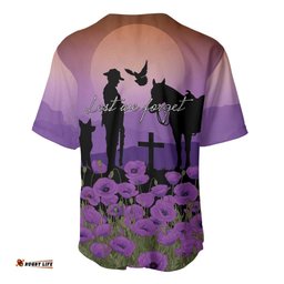 Australia ANZAC Animal Heroes Baseball Jersey Purple Poppies LT7