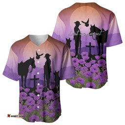 Australia ANZAC Animal Heroes Baseball Jersey Purple Poppies LT7