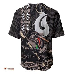 Aotearoa Hei Matau Baseball Jersey Haka Kiwi Mix Maori Mangopare LT14