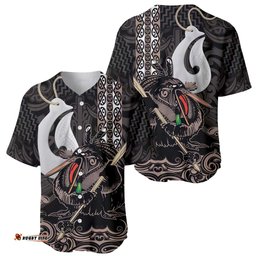 Aotearoa Hei Matau Baseball Jersey Haka Kiwi Mix Maori Mangopare LT14