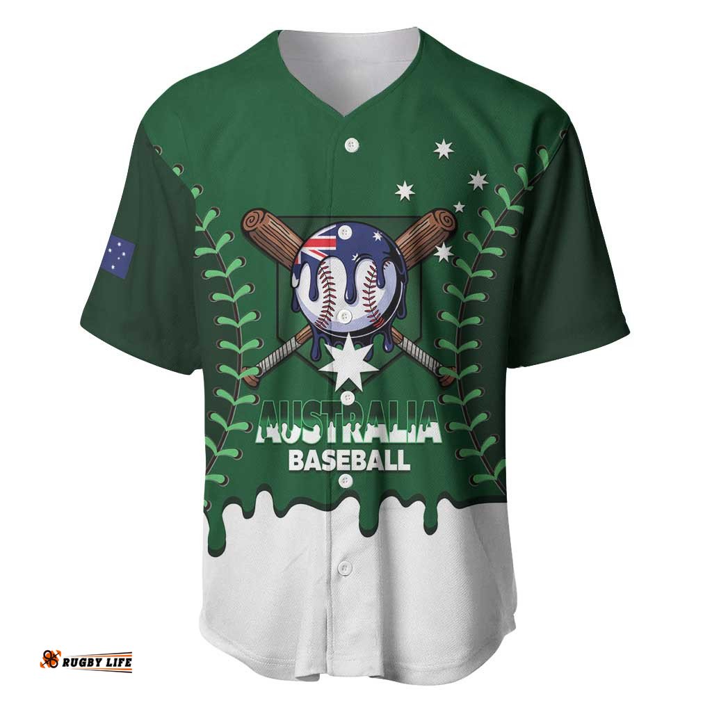 Australia 2026 Baseball Custom Baseball Jersey Go Aussie Drip Style LT14