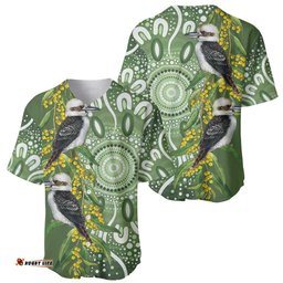 Aussie Kokaburra Golden Wattle Baseball Jersey Aboriginal with National Color LT9