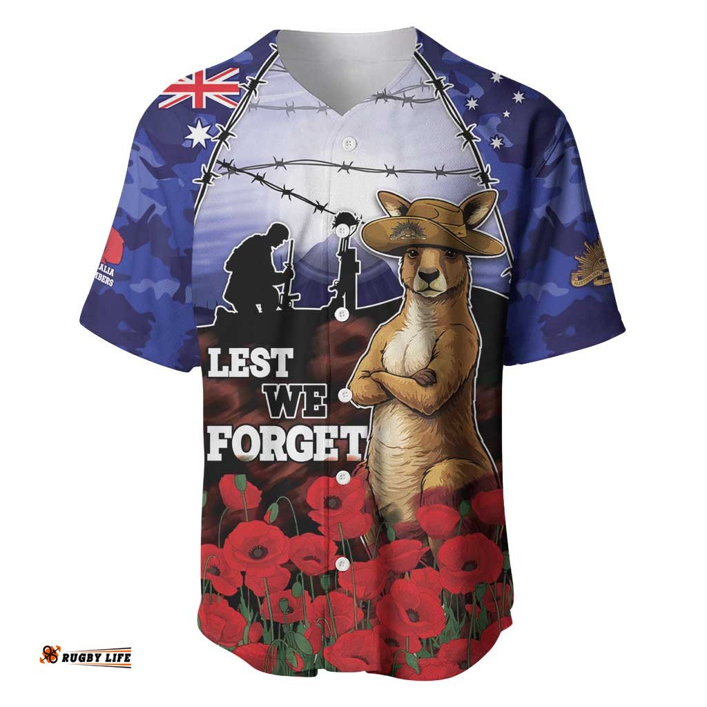 ANZAC Day Baseball Jersey Lest We Forget DT05
