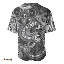 Aotearoa Maori Hei Tiki Baseball Jersey Kiwikiwi Kowhaiwhai Puhoro Motif LT9