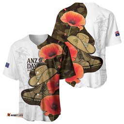 Australia ANZAC Day Baseball Jersey Boots And Slouch Hat Lest We Forget LT14