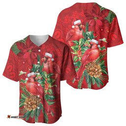 Aussie Red Cardinal Baseball Jersey Aboriginal Inspired Christmas LT9