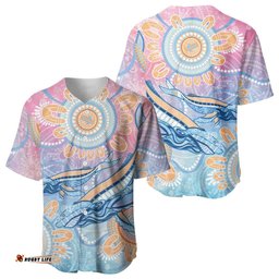Aussie NAIDOC Week Pastel Baseball Jersey Dreaming Whales LT7