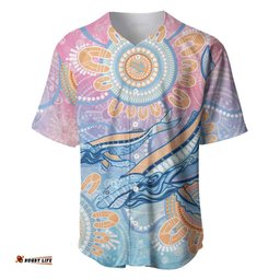 Aussie NAIDOC Week Pastel Baseball Jersey Dreaming Whales LT7