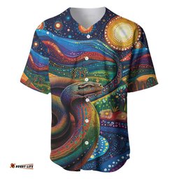 Aboriginal Dreamtime Rainbow Serpent Baseball Jersey LT9