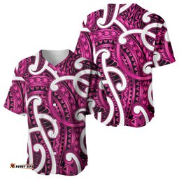 Aotearoa Maori Kowhaiwhai Baseball Jersey Mawhero Puhoro and Patiki LT9