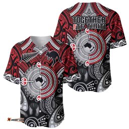 Aotearoa and Australia Baseball Jersey New Zealand Honour The Treaty Ake!Ake!Ake! LT9