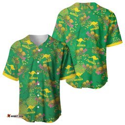 Australia Billy Buttons Baseball Jersey Aussie Pycnosorus Kangaroo Seamless Style LT14