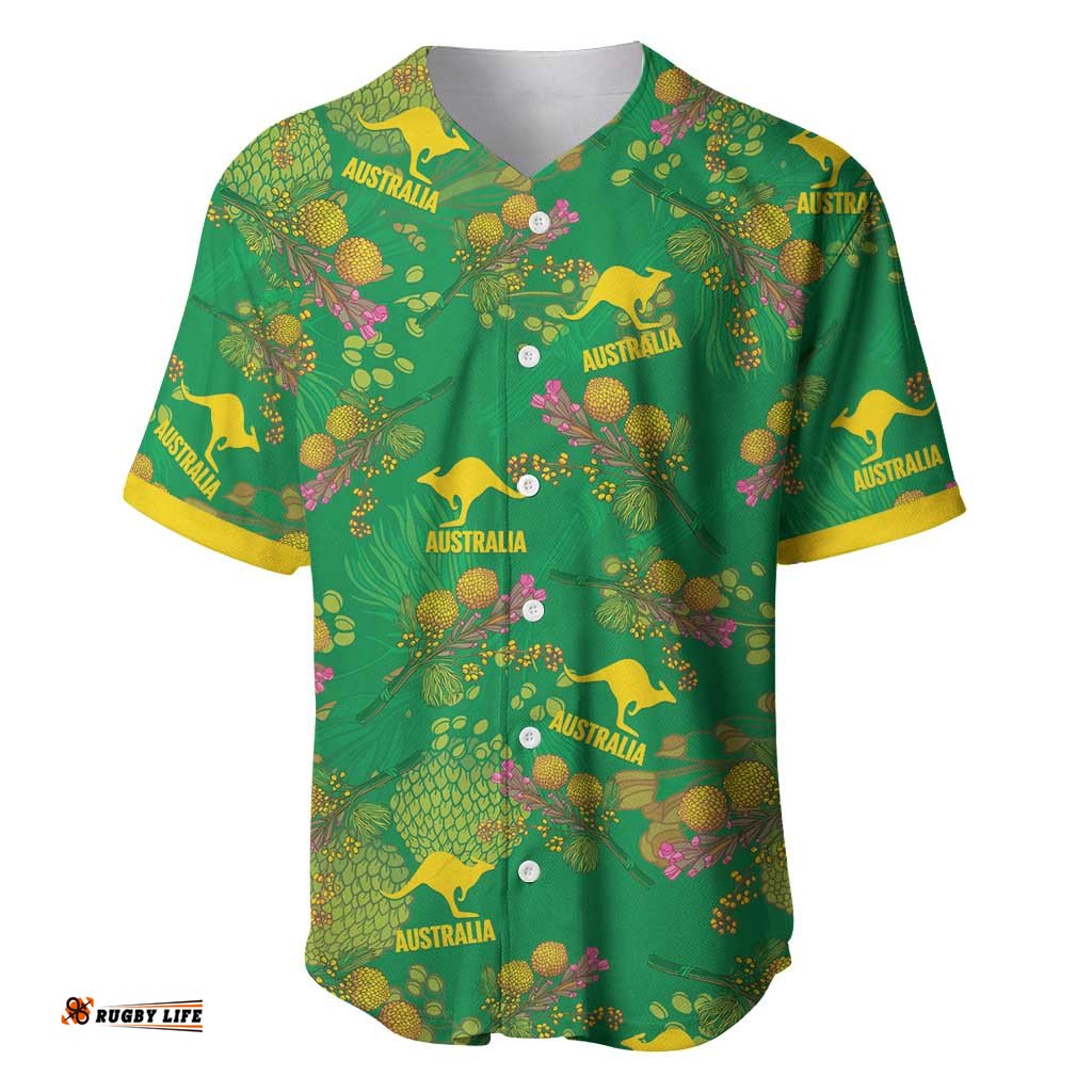 Australia Billy Buttons Baseball Jersey Aussie Pycnosorus Kangaroo Seamless Style LT14
