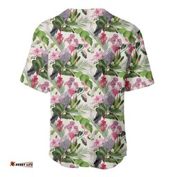 Aussie Pink Cockatoo Flowers Seamless Pattern Baseball Jersey LT9