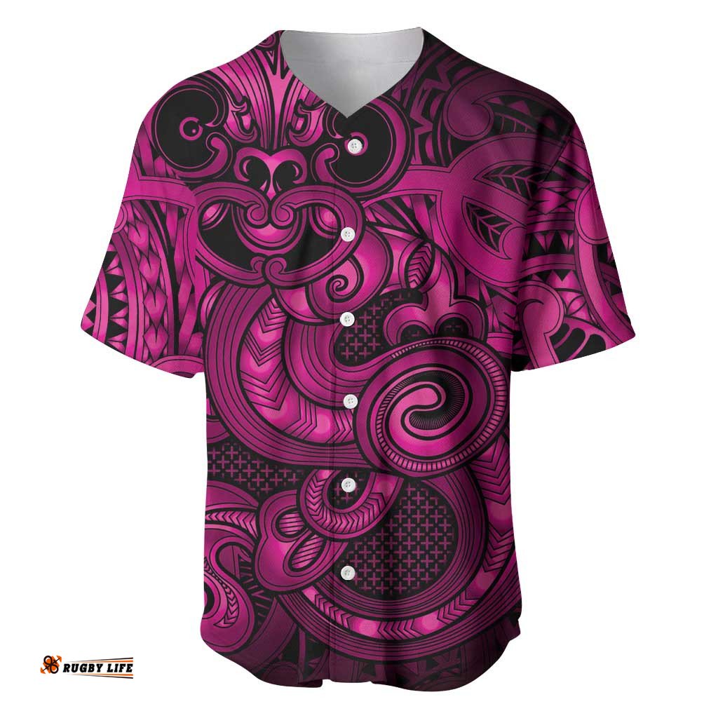 Aotearoa Maori Hei Tiki Baseball Jersey Mawhero Kowhaiwhai Puhoro Motif LT9