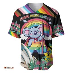 Aussia Pride Month Rainbow Koala Baseball Jersey LT9