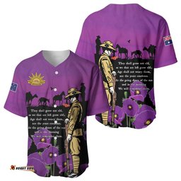 ANZAC Soldier and War Animals Baseball Jersey We Will Remember Them LT15