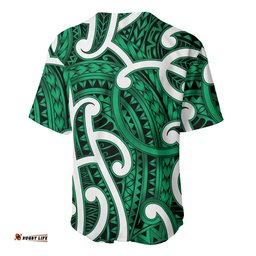 Aotearoa Maori Kowhaiwhai Baseball Jersey Kakariki Puhoro and Patiki LT9