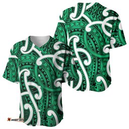 Aotearoa Maori Kowhaiwhai Baseball Jersey Kakariki Puhoro and Patiki LT9