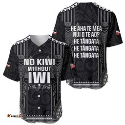 Aotearoa Toitu Te Tiriti Baseball Jersey No Kiwi Without Iwi LT05