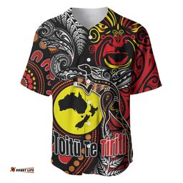 Aotearoa and Australia Toitu Te Tiriti Baseball Jersey Honour the Treaty - Stand Together Stand Stronger LT03