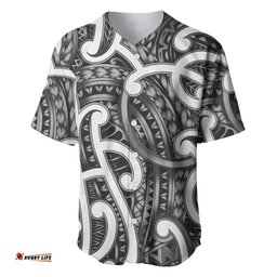 Aotearoa Maori Kowhaiwhai Baseball Jersey Kiwikiwi Puhoro and Patiki LT9