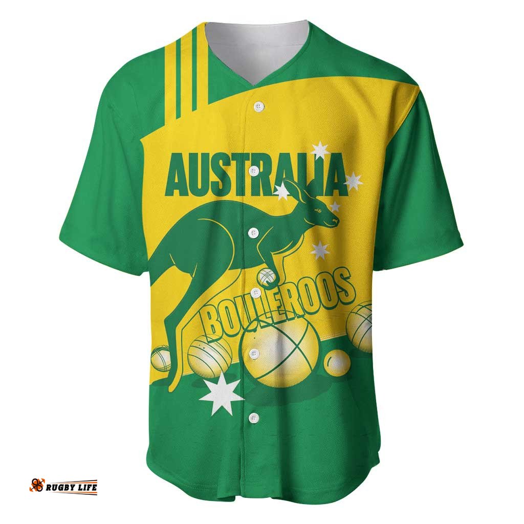 Custom Australia Petanque Baseball Jersey Aussie Kangaroo Bouleroos National Color LT14