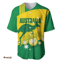 Custom Australia Petanque Baseball Jersey Aussie Kangaroo Bouleroos National Color LT14