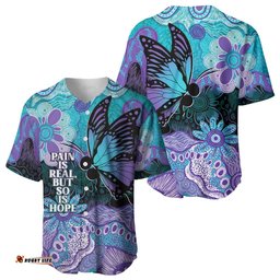 Australia Indigenous Teal Purple Contemporary Aboriginal Art Baseball Jersey Hope Is Real LT7