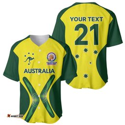 Custom Australia Cricket Spirit 2026 Baseball Jersey World T20 Edition LT9