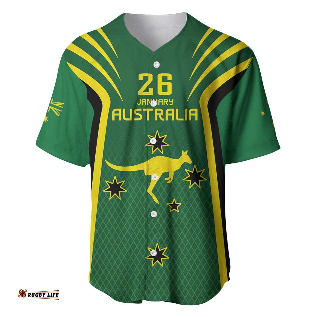 Australia Day 26 January Personalised Baseball Jersey With National Color LT9