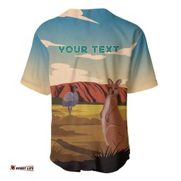 Australia Personalized Baseball Jersey Uluru Scenery LT7