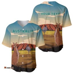 Australia Personalized Baseball Jersey Uluru Scenery LT7