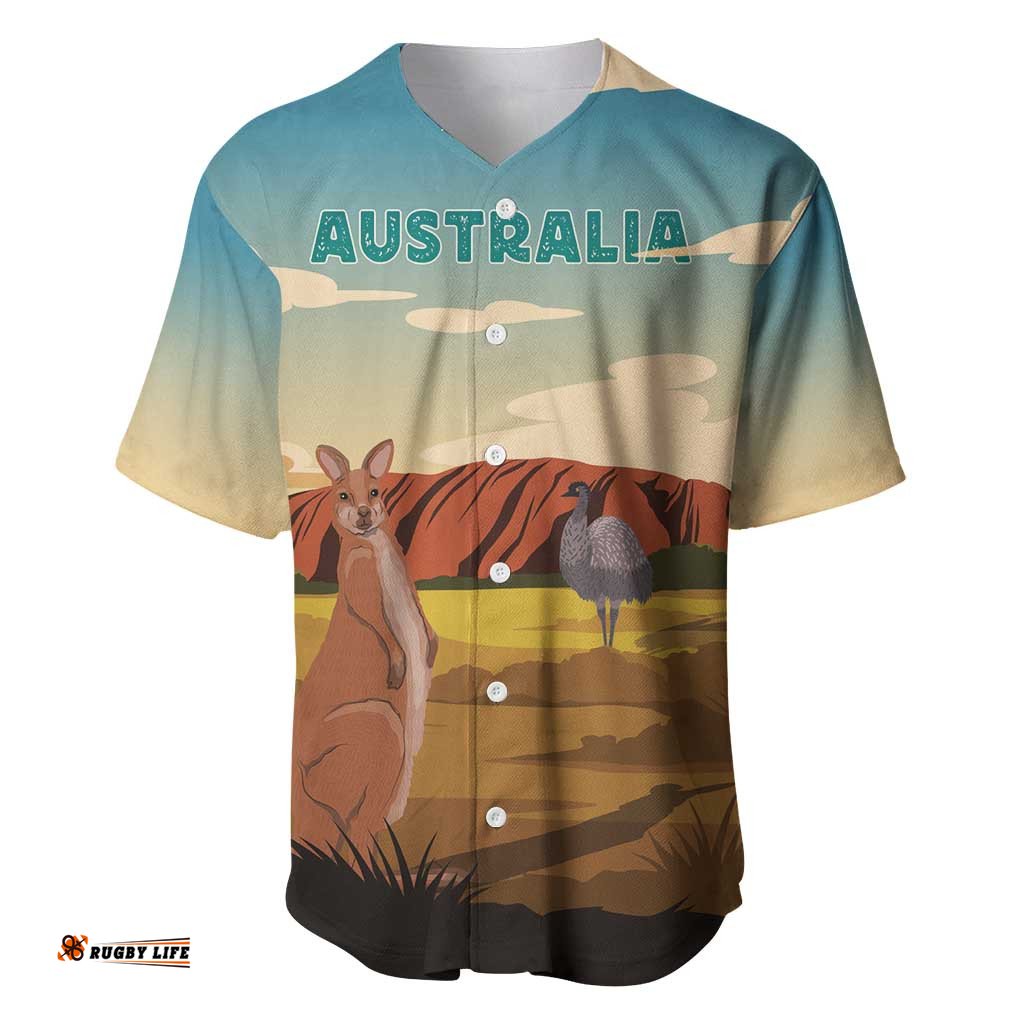 Australia Personalized Baseball Jersey Uluru Scenery LT7