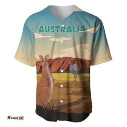 Australia Personalized Baseball Jersey Uluru Scenery LT7