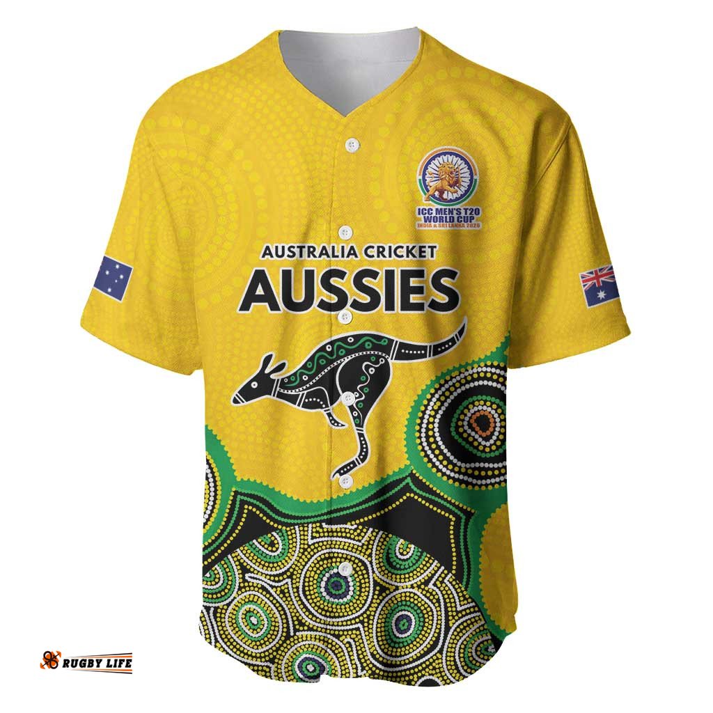 Custom Australia Cricket Spirit 2026 Baseball Jersey World T20 Edition - Gold Aboriginal LT9