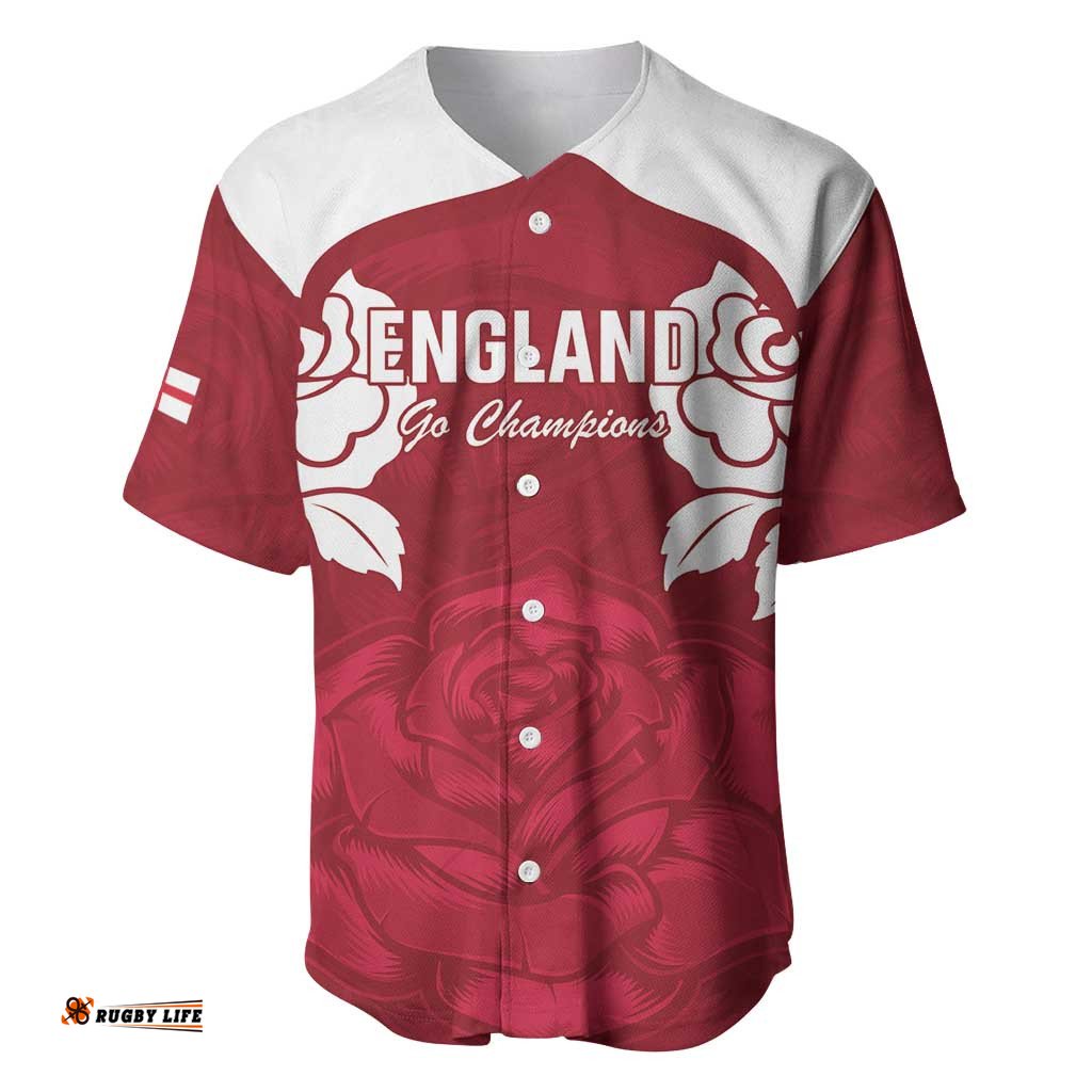 Custom England Rugby 2025 Baseball Jersey Go Champions Red Rose LT14