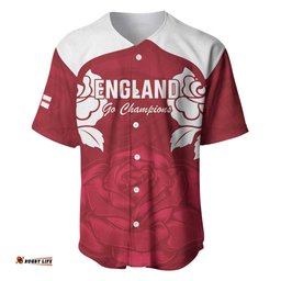 Custom England Rugby 2025 Baseball Jersey Go Champions Red Rose LT14